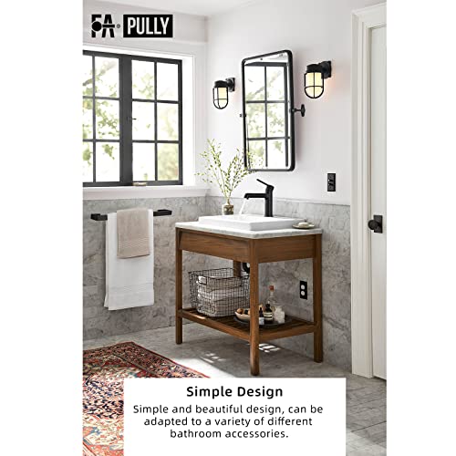 Fapully Modern Bathroom Sink Faucet Single Hole Single Handle, Bathroom Vanity Faucet, Bathroom Vessel Faucet, Matte Black