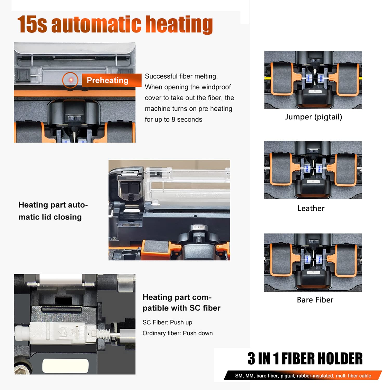 Signal fire AI-9 Optical Fiber Fusion Splicer, Splicing Heating Machine with 5 Seconds Splicing Time Melting 15 Seconds Heating, Optical Fiber Cleaver FTTH Kit for Optical Fiber & Cable Projects