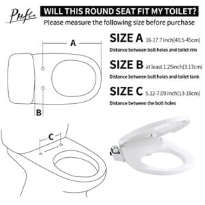 Toilet Seat Bidet Attachment, PHflo Manual Bidet Toilet Seat, Non-electric Bidet Seat Fits Round Toilets,Ambient Water Temperature,Dual Nozzle with Quick-Release Removable for Cleaning