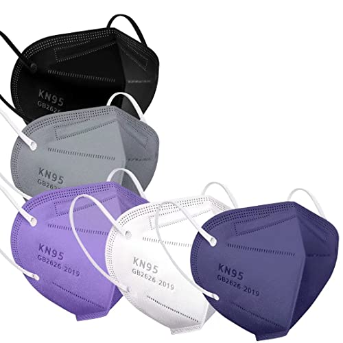 BAISITE KN95 Face Masks 50PCS,Mask Disposable KN95 for Audlts 5-Ply Protection Breathable Multi Color 1