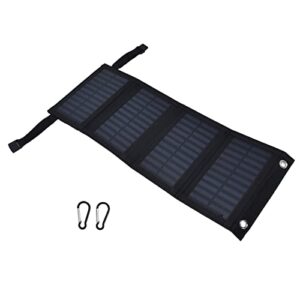 20W Solar Charger, 2A 5V Portable Monocrystalline Silicon Chargers High Conversion Rate Solar Panels 4 Folding Bags Waterproof with USB Port, for Camping Hiking Electric Car Phone Charging