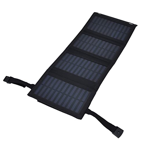 20W Solar Charger, 2A 5V Portable Monocrystalline Silicon Chargers High Conversion Rate Solar Panels 4 Folding Bags Waterproof with USB Port, for Camping Hiking Electric Car Phone Charging