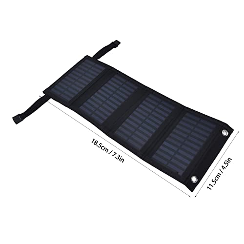 20W Solar Charger, 2A 5V Portable Monocrystalline Silicon Chargers High Conversion Rate Solar Panels 4 Folding Bags Waterproof with USB Port, for Camping Hiking Electric Car Phone Charging