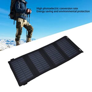 20W Solar Charger, 2A 5V Portable Monocrystalline Silicon Chargers High Conversion Rate Solar Panels 4 Folding Bags Waterproof with USB Port, for Camping Hiking Electric Car Phone Charging