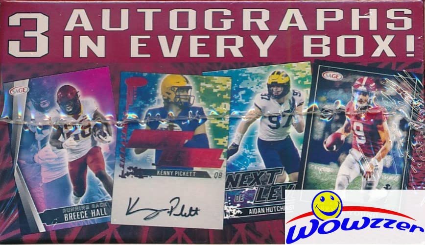 2022 Sage Hit Football HIGH SERIES Factory Sealed Blaster Box with (3) AUTOGRAPHS & (60) ROOKIE Cards with (10) PARALLELS! Look for RC & Autos of Top 2022 Football Draft Picks & Future Picks! WOWZZER!