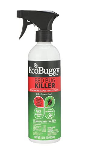 EcoBuggy Bed Bug Killer, 100% Plant-Based Natural Spray with HTR Technology, 16 Oz.