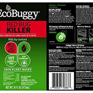 EcoBuggy Bed Bug Killer, 100% Plant-Based Natural Spray with HTR Technology, 16 Oz.