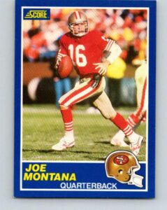 1989 score football #1 joe montana san francisco 49ers official nfl trading card from the premiere score set