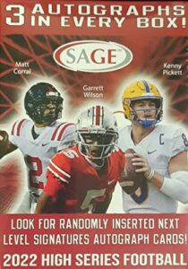 2022 sage football draft picks high series blaster box with 3 guaranteed autographs