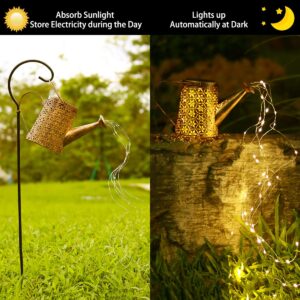 AMWGIMI Solar Lights Outdoor Garden Decor,Solar Waterfall Lights,Waterproof Watering Can Landscape Lights, for Yard Porch Lawn Backyard Landscape Pathway Patio Outside Gardening Gifts