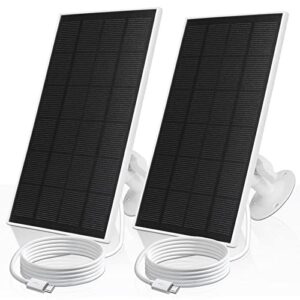solar panel 5v 3w for outdoor solar powered security camera,waterproof solar panel with 3 meter micro usb port cable compatible with eufy cam (2pack)