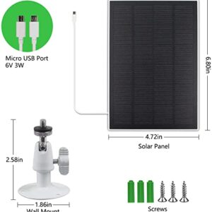 Solar Panel 5V 3W for Outdoor Solar Powered Security Camera,Waterproof Solar Panel with 3 Meter Micro USB Port Cable Compatible with Eufy Cam (2Pack)