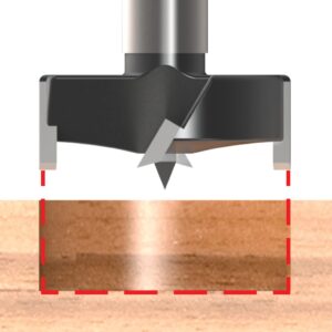 Milescraft 2330 Euro Hinge Bit – 35mm Boring/Forstner Bit for Drilling Concealed Hinge Holes. Tungsten Carbide Blade Tips Quickly Create Clean, Smooth Hinge Cup Holes. Works with Euro Hinge Jig