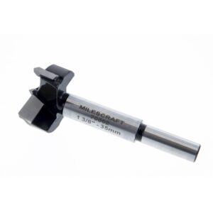 Milescraft 2330 Euro Hinge Bit – 35mm Boring/Forstner Bit for Drilling Concealed Hinge Holes. Tungsten Carbide Blade Tips Quickly Create Clean, Smooth Hinge Cup Holes. Works with Euro Hinge Jig