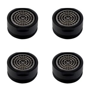 hibbent 4 pack faucet aerator, solid brass kitchen sink faucet aerator shell with built-in filter, 15/16 male thread bathroom aerator faucet filter, splash-proof, matte black finish