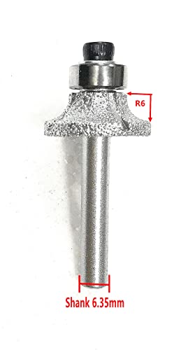 ILOVETOOL Brazed Diamond Radius Bits 1/4 Head Bullnose Profile Wheel 1/4 shank