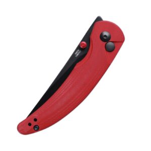Kizer Chili Pepper Red Pocket Knife, 3 Inch 154CM Black Blade Folding Knife with G10 Handle for EDC, V3601C1