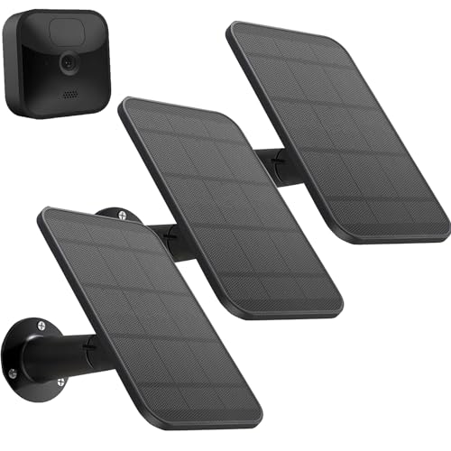 UYODM 3 Pack Solar Panel Charger Compatible with Blink Outdoor (3rd Gen) & Blink XT2/XT, Built-in Battery & 11.5Ft Outdoor Power Cable and Adjustable Wall Mount, IP66 Weatherproof (Black)