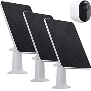 uyodm solar panel for arlo pro 3/pro 4/ultra/ultra 2,continuous power supply, ip66 weatherproof (3pack,white)