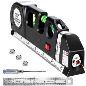 multipurpose laser level kit standard cross line laser 8 feet measure tape ruler tool adjusted metric rulers for construction picture hanging wall floor writing painting