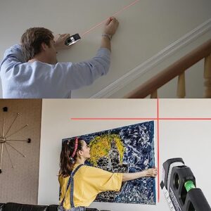 Multipurpose Laser Level Kit Standard Cross Line Laser 8 feet Measure Tape Ruler Tool Adjusted Metric Rulers for Construction Picture Hanging Wall Floor Writing Painting