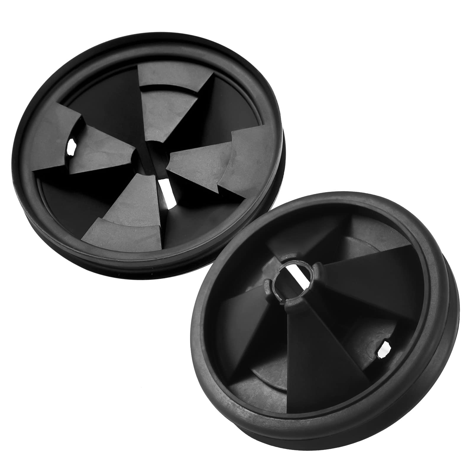 KINBOM 2pcs Garbage Disposal Splash Guard, 3 3/8 Inch Sink Baffle for Garbage Disposer EPDM Rubber Drain Insert Upgraded Waste Disposal Plug (Black)