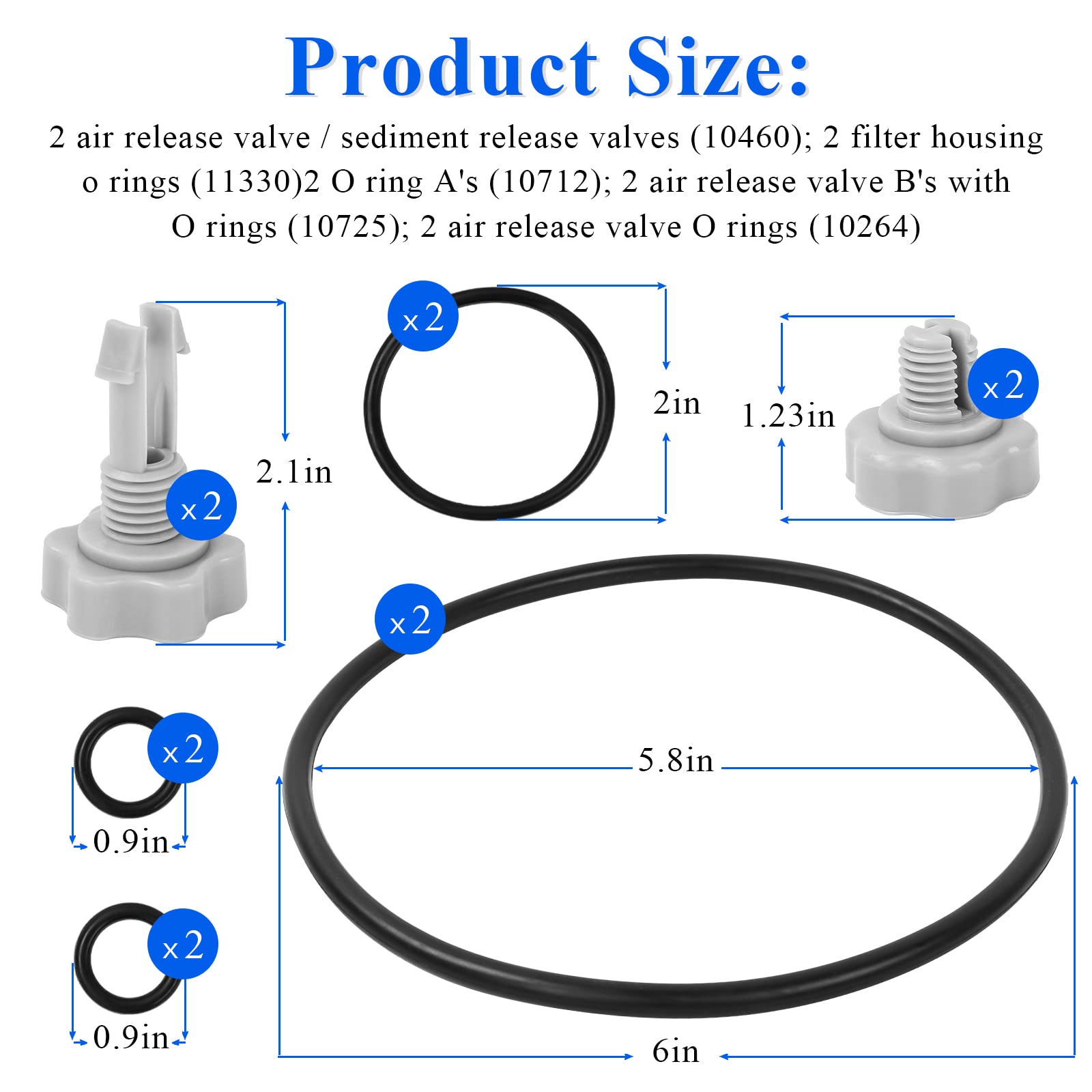 25004/2,500 Gallon Filter Pump Replacement Seals Kit Pack for Intex Pool Filter Pump (Includes 5 Combined Parts