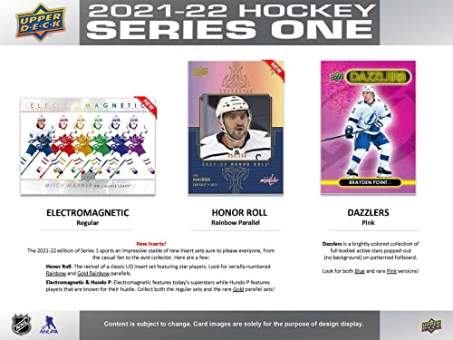 2021 2022 Upper Deck Hockey Series One Factory Sealed Unopened Retail Box of 24 Packs with 192 Cards Total and Chance for Game Used Jerseys, Rookie Cards and More