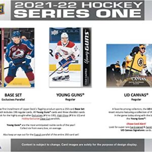 2021 2022 Upper Deck Hockey Series One Factory Sealed Unopened Retail Box of 24 Packs with 192 Cards Total and Chance for Game Used Jerseys, Rookie Cards and More