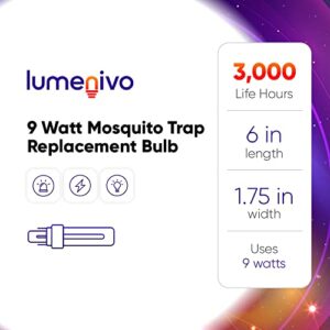 lumenivo 9 Watt Mosquito Trap Replacement Bulb for 21050, DT3009, DT3019, DT3039 Bug Zapper Light Bulb UV Light Bulb for Indoor Mosquito Control - 2 Pack