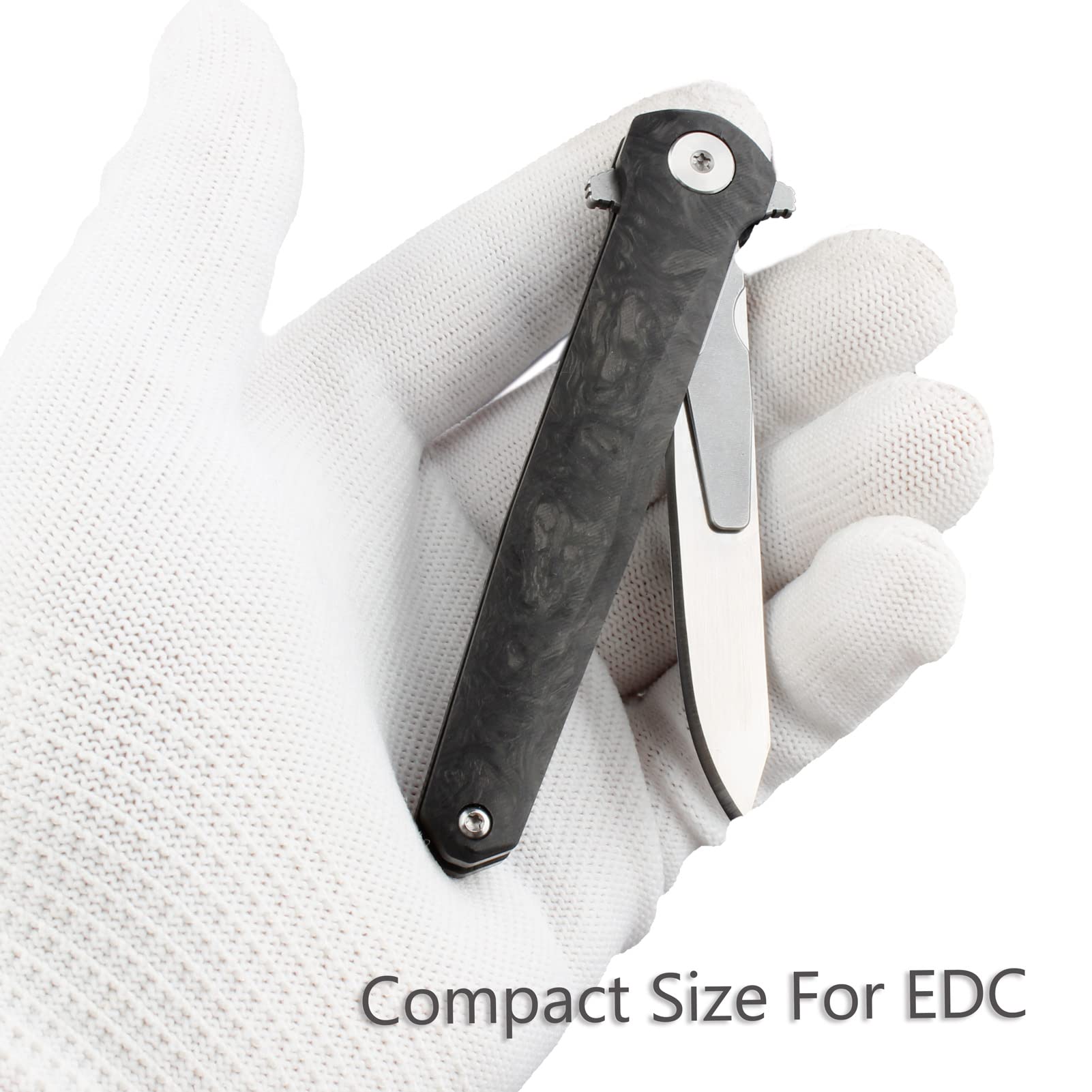 TENCHILON T369 Small Folding Pocket Flipper Scalpel Knife, 10pcs #60 Replaceable Blades, Carbon Fiber Handle, Compact Slim Gentleman's Scalpel EDC Utility Knives 1.2oz