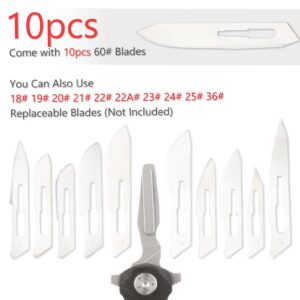 TENCHILON T369 Small Folding Pocket Flipper Scalpel Knife, 10pcs #60 Replaceable Blades, Carbon Fiber Handle, Compact Slim Gentleman's Scalpel EDC Utility Knives 1.2oz