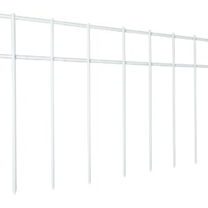 Adavin White Animal Barrier, 10 Pack 20in(L) X10in(H) No Dig Fence, Dog Digging Fence Barrier Rabbit Fence Protector, Galvanized Steel Stakes 2 inch Spike Spacing, Outdoor Yard Patio.Total 17 Ft(L)