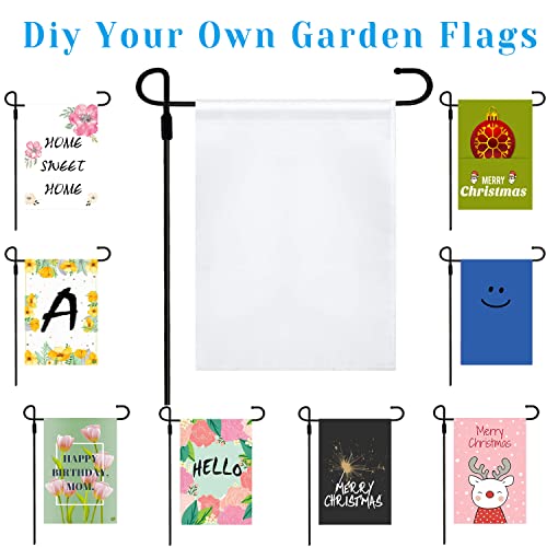 Sublimation Blanks Garden Flags Set of 20,DIY Lawn Garden Flag Polyester Banners 12 x 18 Inches Blank Yard Flags,Polyester Blank Flags for Heat Press for Indoor Outdoor Garden Decoration