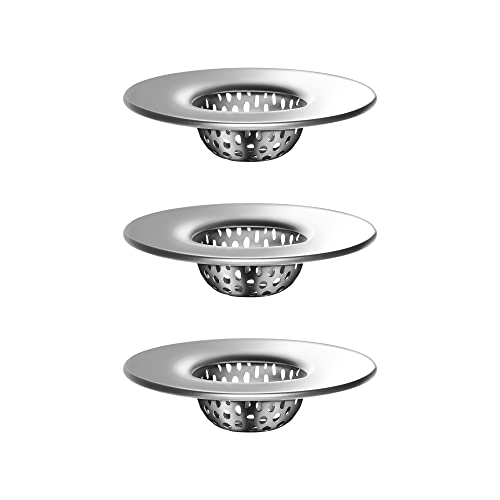 MR.SIGA Bathroom Sink Strainer, Utility, Slop, Bathtub Lavatory Sink Drain Strainer Hair Catcher, Stainless Steel Shower Drain Strainer, 3 Pack