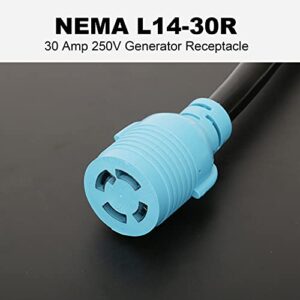 CircleCord 30 Amp to 110V Adapter Generator Power Cord and NEMA TT-30P to L14-30R Adapter Cord