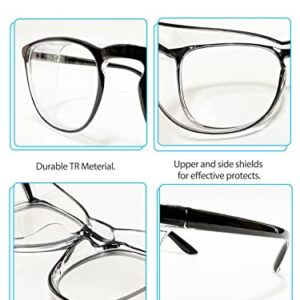 Feaglo Safety Glasses, Anti Fog Safety Goggles for Women Men, Blue Light Blocking with Clear Lens, 4Pack Stylish Eye Protection Glasses with side Shield