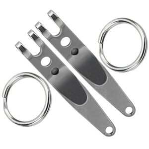 Keenso 2pcs Stainless Steel Suspension Clip, Suspension Pocket Clip for Hanging Knives EDC Pocket Clip for Outdoor Use