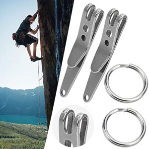 Keenso 2pcs Stainless Steel Suspension Clip, Suspension Pocket Clip for Hanging Knives EDC Pocket Clip for Outdoor Use