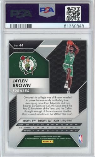 Graded 2016-17 Panini Prizm Jaylen Brown #44 Rookie RC Basketball Card PSA 10 Gem Mint