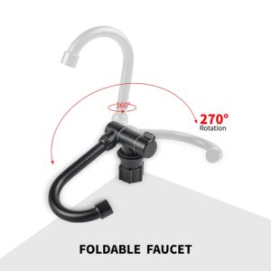 DALUOBO Folding Faucet 360 Degree Swivel hot and Cold Water Faucet Kitchen Bathroom RV Marine Deck Hatch Caravan Boat Camper Accessories