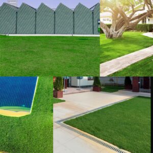 Heyroll Artificial Grass Thick Turf Rug 4 ft x 6 ft, 35MM Outdoor Indoor Fake Grass Mat, Astro Turf Lawn for Dogs Pets, Synthetic Grass Rug with Drainage Holes & Rubber Backing/Custom Size