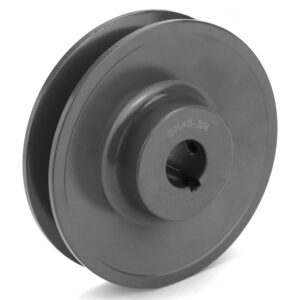 QWORK BK4534 V-Belt Pulley Single Groove, 4L/A or 5L/B V-Belt, 3/4" Bore, 4.25" OD A Belt or Cross Section Classical Cast Iron Fixed Bore 1 Groove V-Belt Sheave, for Many Existing Drive Design