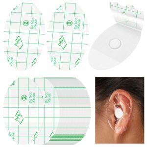 60 pieces baby waterproof ear stickers ear covers for swimming shower ear protectors with ear plugs for kids newborn disposable ear covers for shower surfing snorkeling and other water sports (white)