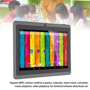 GOWENIC Kids Tablet 7 inch Android Tablet, 8GB ROM 1024x600 Touch Screen Eye Protection Kids Tablet with Quad Core CPU, Support WiFi Bluetooth Dual Camera for Education, Gaming(Black)