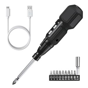 keekit cordless electric screwdriver, portable rechargeable screwdriver with 9 bits, power repair tool kits with led work light