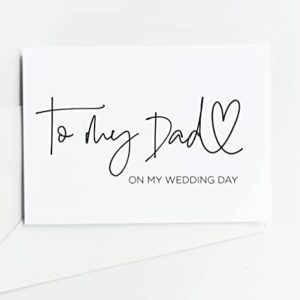 To My Dad on My Wedding Day Card - Brides Father of the Groom Gift for Him