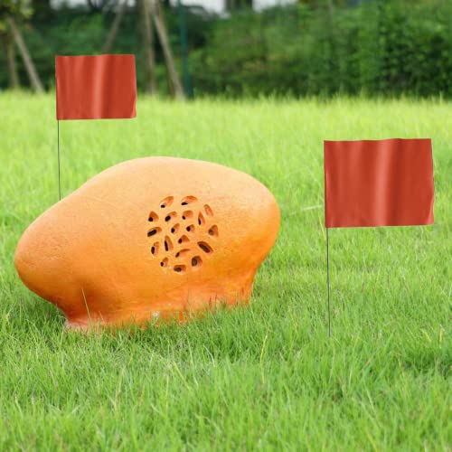 100 Pack Marking Flags Marker Flags for Lawn 4-Inch by 5-Inch Stake Flags with 16-Inch Wire Staffs (3 Colors B)