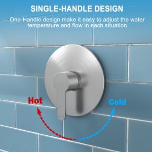Holispa Shower Faucet, Brushed Nickel Shower Faucet Set with 8-Inch Rainfall Shower Head, Single-Handle Shower Trim Kit Included Shower Valve, Brushed Nickel