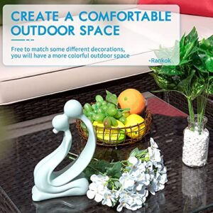 Rankok 5 Pieces Patio Furniture Sectional Outdoor PE Rattan Wicker Lawn Conversation Cushioned Garden Sofa Set (Beige) …